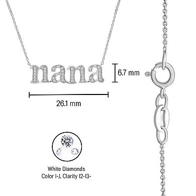 Sterling Silver 1/8 Carat T.W. Diamond Nana Necklace