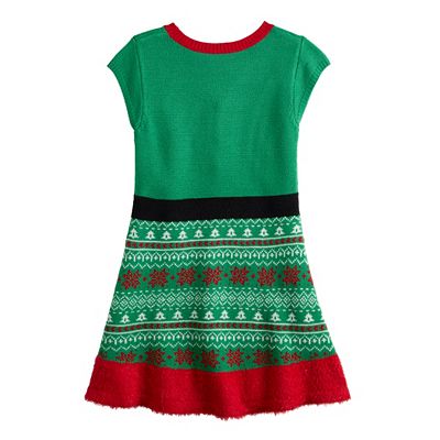 Girl 7 16 Celebrate Together Fit Flare Christmas Elf Sweater Dress