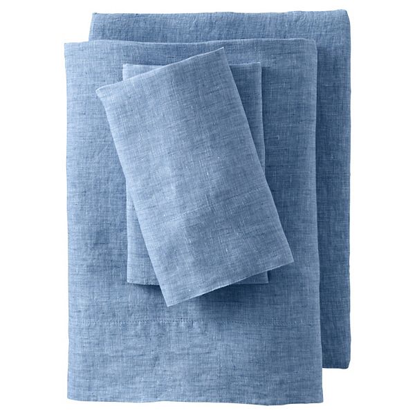 Lands' End Garment Washed Chambray Belgian Flax Linen Breathable ...