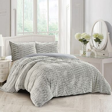 Serenta Shar Pei Faux Fur Duvet Cover Set with Shams