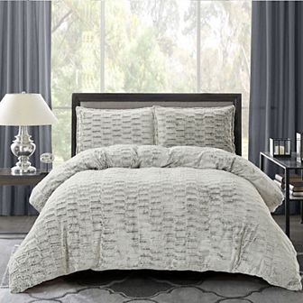 Serenta Shar Pei Faux Fur Duvet Cover Set with Shams