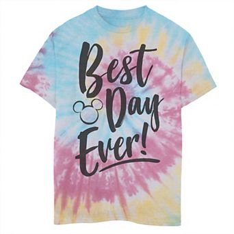 Disney's Park Best Day Every Mickey Head Silhouette Boys 8-20 Tie Dye Graphic Tee