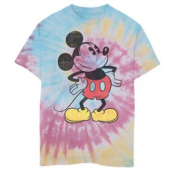 Disney's Mickey Mouse Boys 8-20 Hands on the Hip Pose Tie Dye Graphic Tee
