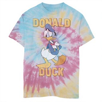 Disney's Donald Duck Boys 8-20 Angry Pose Arms Crossed Tie Dye Graphic Tee