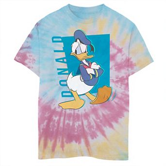 Disney's Donald Duck Boys 8-20 Pop Art Portrait Moody Tie Dye Graphic Tee
