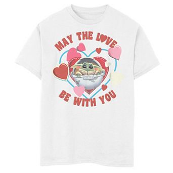 Boys 6-20 Star Wars The Mandalorian Circle Logo May The Love Be With You Graphic Tee
