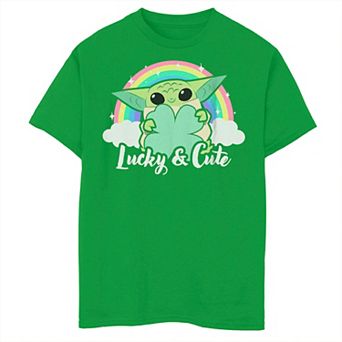 Boys 8-20 Star Wars The Mandalorian Cute Grogu Lucky and Cute Graphic Tee