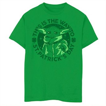 Boys 8-20 Star Wars The Mandalorian Grogu This Is The Way To St. Patrick's Day Graphic Tee