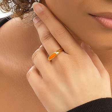 MC Collective Sterling Silver Enamel Open Signet Ring