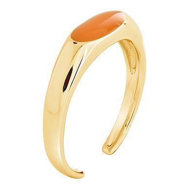 MC Collective Sterling Silver Enamel Open Signet Ring