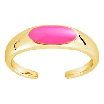 MC Collective Sterling Silver Enamel Open Signet Ring