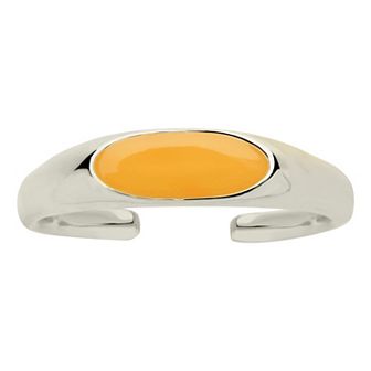 MC Collective Sterling Silver Enamel Open Signet Ring