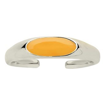 MC Collective Sterling Silver Enamel Open Signet Ring