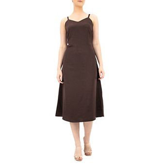 Women's Nina Leonard Crepe Midi Slip Dress