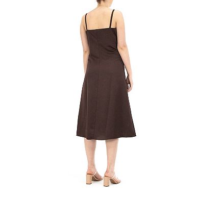 Women's Nina Leonard Crepe Midi Slip Dress