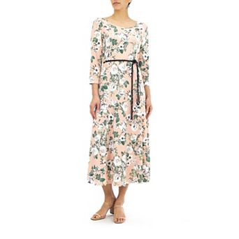 Women's Nina Leonard Sylvania Floral Midi Dress