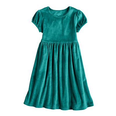 Toddler Girl Jumping Beans Short Sleeve Velvet Dress