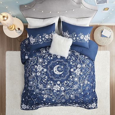 Intelligent Design Luna Antimicrobial Celestial Duvet Cover Set with Coordinating Pillow