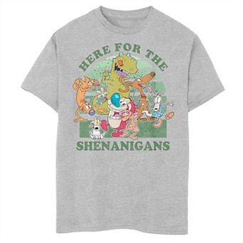 Boys 8-20 Nickelodeon Group Here For The Shenanigans Poster Graphic Tee