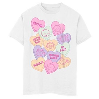 Boys 8-20 Nickelodeon Rugrats Candy Hearts Graphic Tee