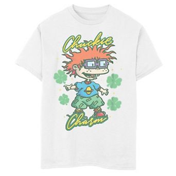 Boys 8-20 Nickelodeon Rugrats Group Chuckie Finster Shamrock Charm Graphic Tee