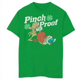 Boys 8-20 Nickelodeon Ren & Stimpy Pinch Proof Shamrock Graphic Tee
