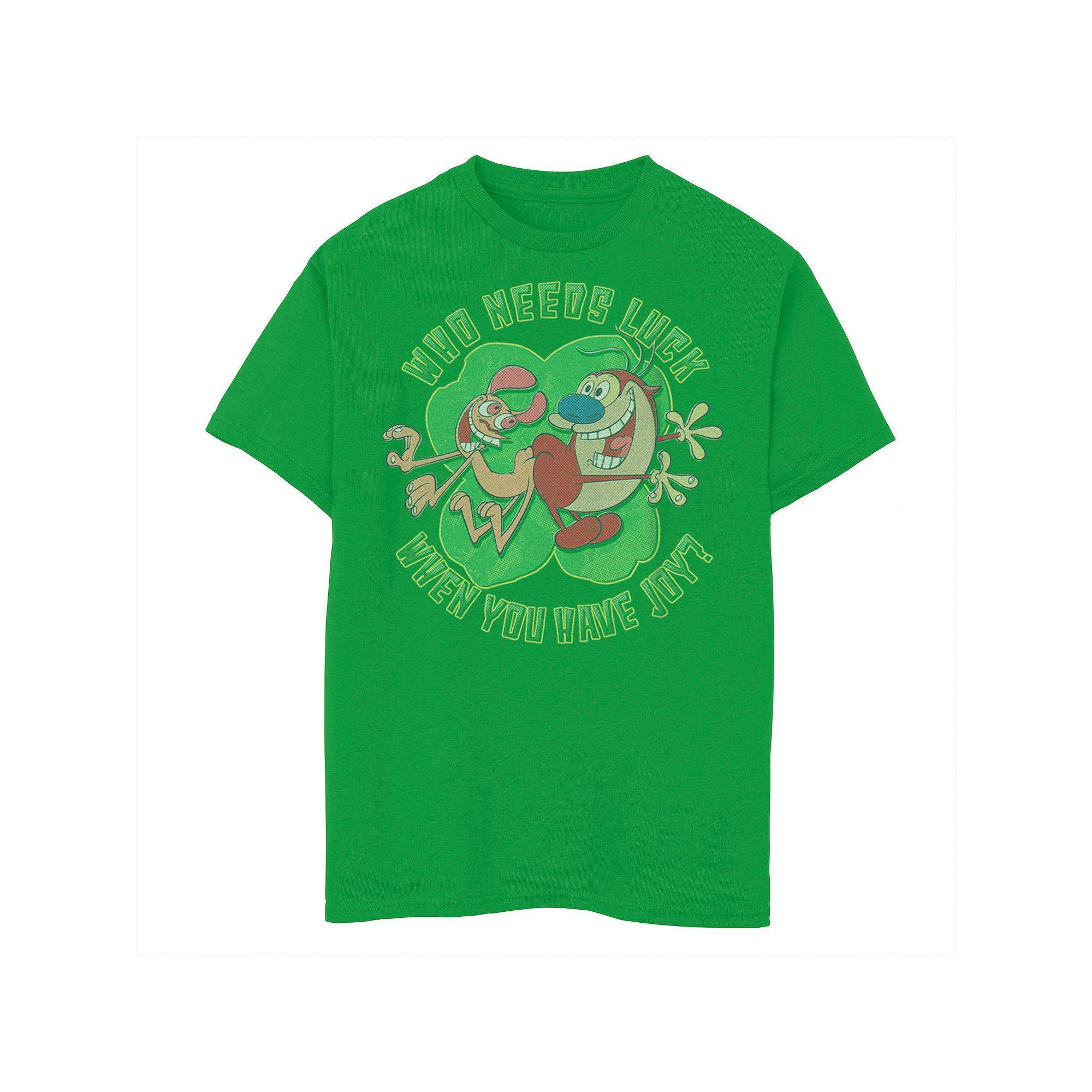 Boys 8-20 Nickelodeon Ren & Stimpy Who Needs Luck When You Have Fun? Graphi