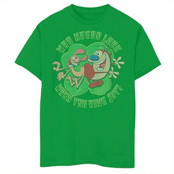 Boys 8-20 Nickelodeon Ren & Stimpy Who Needs Luck When You Have Fun? Graphic Tee