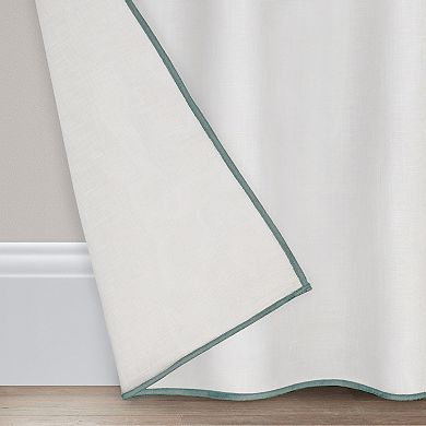 Fieldcrest Luxury Linen Border Stripe Sheer Window Curtain Panel