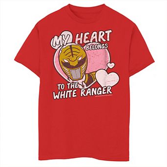 Boys 8-20 Power Rangers My Heart Belongs To The White Ranger Graphic Tee