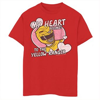 Boys 8-20 Power Rangers My Heart Belongs To The Yellow Ranger Graphic Tee