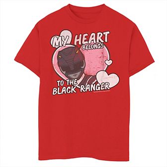 Boys 8-20 Power Rangers My Heart Belongs To The Black Ranger Graphic Tee