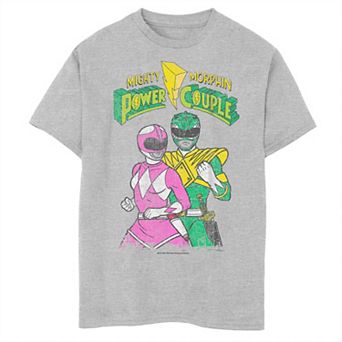 Boys 8-20 Power Rangers Mighty Morphin Power Couple Pink And Green Rangers Graphic Tee