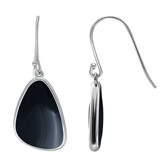 Aleure Precioso Sterling Silver Freeform Sodalite Drop Earrings