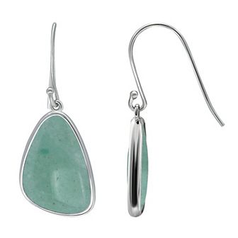 Aleure Precioso Sterling Silver Freeform Sodalite Drop Earrings