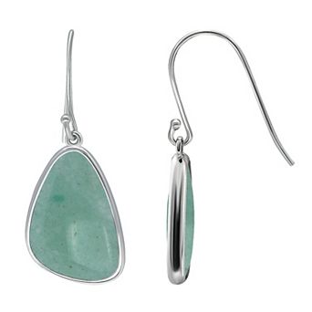 Aleure Precioso Sterling Silver Freeform Sodalite Drop Earrings