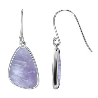 Aleure Precioso Sterling Silver Freeform Sodalite Drop Earrings