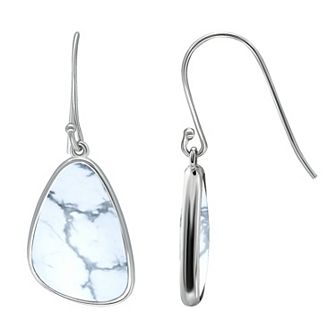 Aleure Precioso Sterling Silver Freeform Sodalite Drop Earrings
