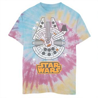 Boys 8-20 Star Wars Millennium Falcon Simple Stars Tie Dye Graphic Tee