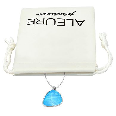 Aleure Precioso Sterling Silver Gemstone Drop Pendant Necklace