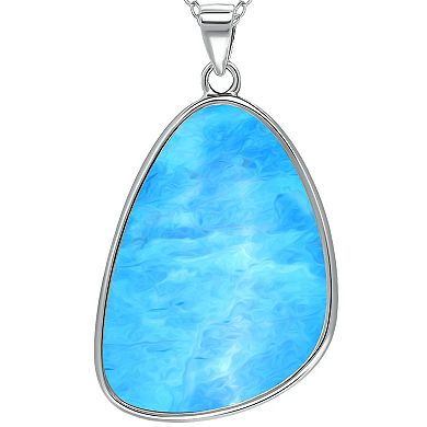 Aleure Precioso Sterling Silver Gemstone Drop Pendant Necklace