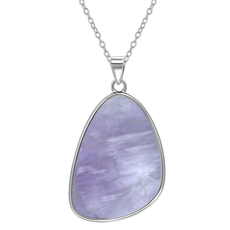 Aleure Precioso Sterling Silver Gemstone Drop Pendant Necklace, Womens, S