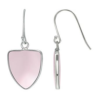 Aleure Precioso Sterling Silver Triangle Shaped Gemstone Drop Earrings