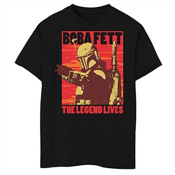 Boys 8-20 Star Wars Boba Fett The Legend Lives Tonal Poster Graphic Tee