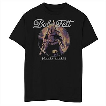 Boys 8-20 Star Wars The Book Of Boba Fett Bounty Hunter Distressed Logo Graphic Tee