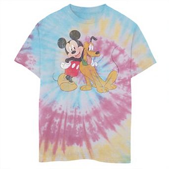Disney's Mickey and Pluto Boys 8-20 Classic Friends Tie Dye Graphic Tee