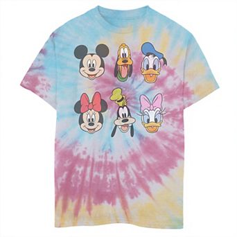 Disney's Mickey and Friends Boys 8-20 Group Shot Heads Tie Dye Graphic Tee