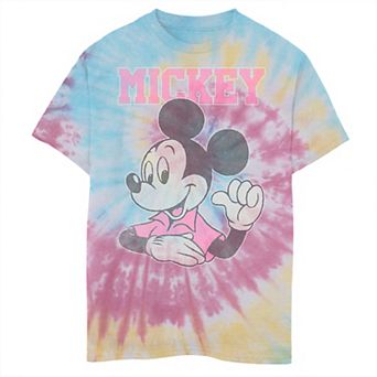 Disney's Mickey Mouse Boys 8-20 Wears Pink Pointing To Self Tie Dye Graphic Tee