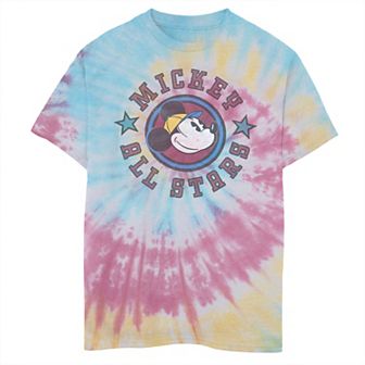 Disney's Mickey Boys 8-20 All-Stars Circle Logo Tie Dye Graphic Tee