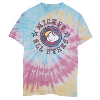Disney's Mickey Boys 8-20 All-Stars Circle Logo Tie Dye Graphic Tee